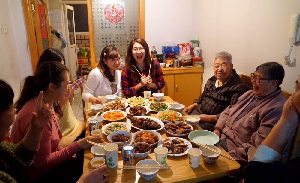 ¡Cenando con la familia china!