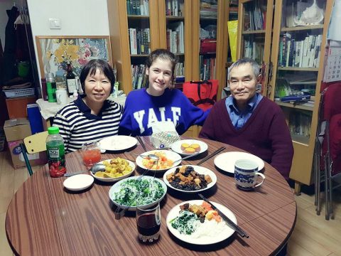 Savannah con su familia de Pekín